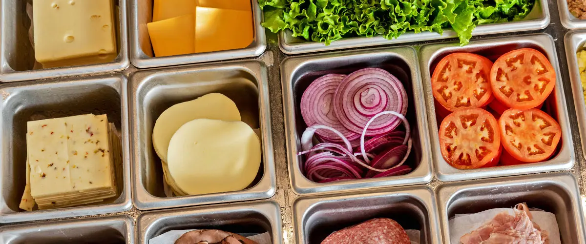 Assorted deli toppings