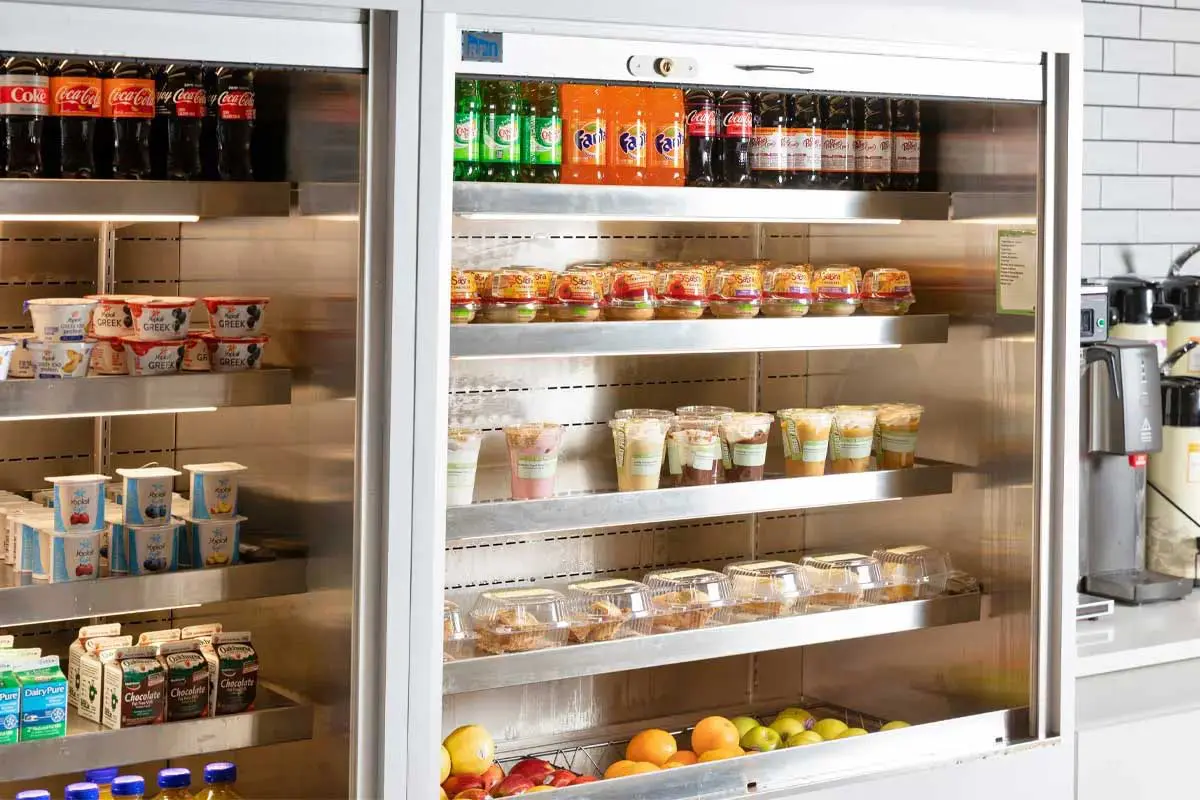 Assorted items in grab and go cooler